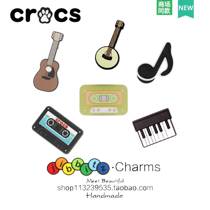 อุปกรณ์เสริม เทปติดรองเท้า croc ลายดอกไม้ สําหรับตกแต่งกีตาร์