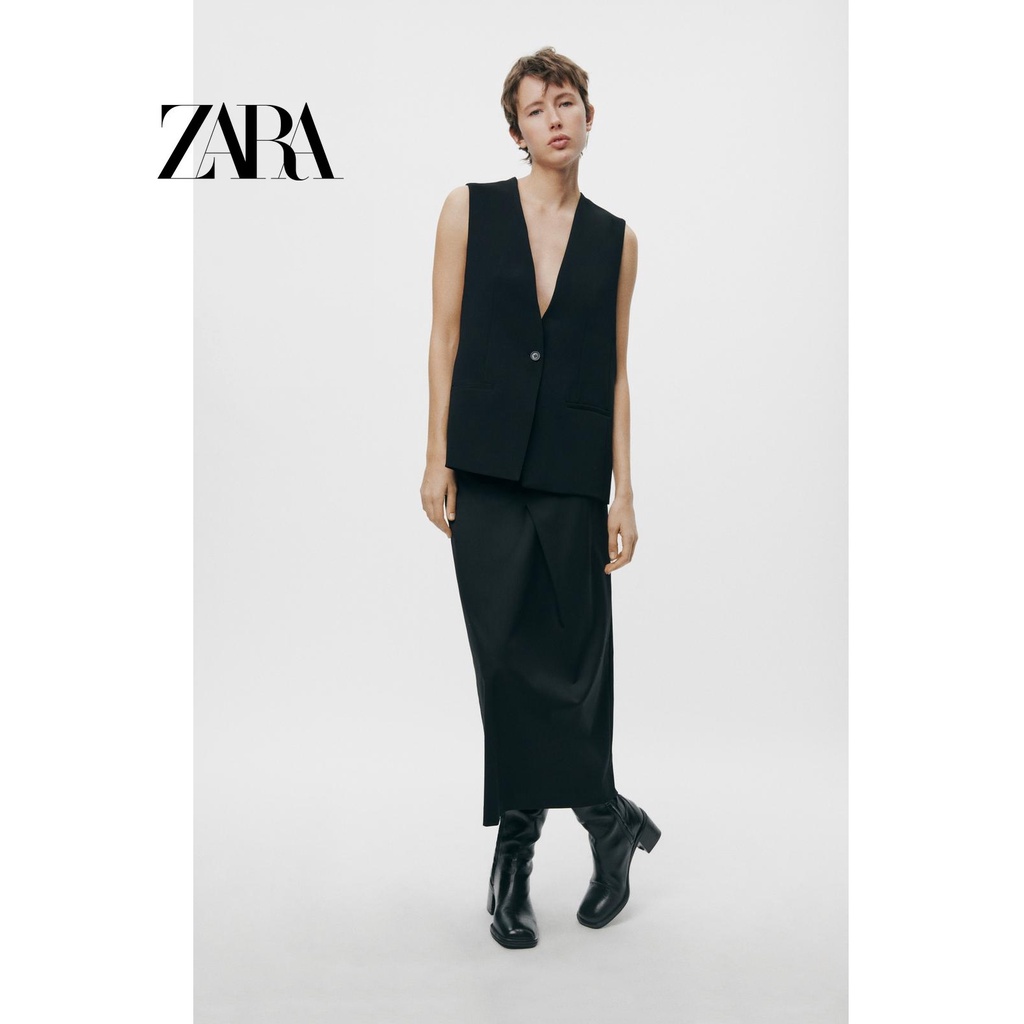 ใหม่ผู้หญิง ZW ชุดเสื้อกั๊กยาวมินิมอล 4043279 800