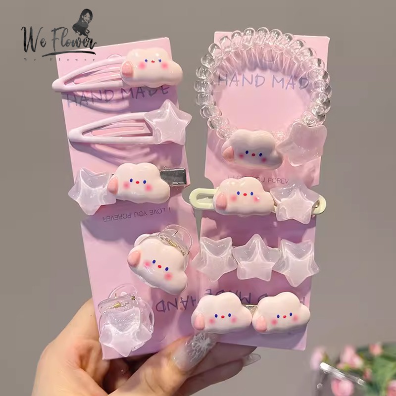 We Flower น่ารัก สีชมพู เมฆ ดาว กิ๊บติดผม ปิ่นปักผม สําหรับผู้หญิง เด็ก แฟชั่น กิ๊บบ๊อบบี้ เครื่องประดับผม