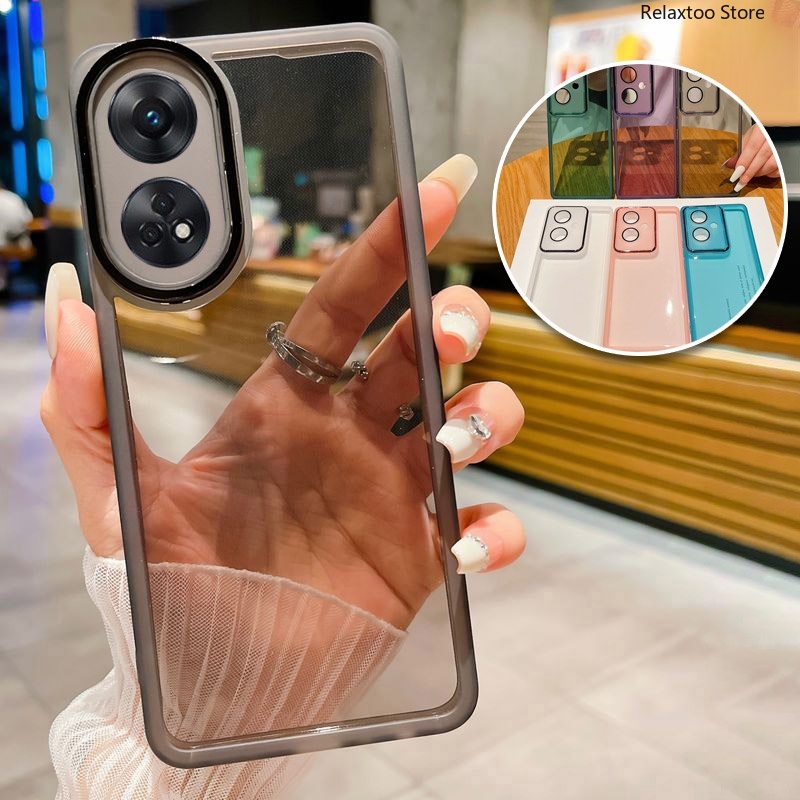 ปลอกใสoppo Reno13 Reno12 Reno 13 12 Pro 13Pro 12Pro 13F Reno8 T Reno8T Reno13Pro 5G 4Gโปร่งใสนุ่มแฟชั่นคู่เคสโทรศัพท์เลนส์กันกระแทกป้องกันปกหลังปลอก