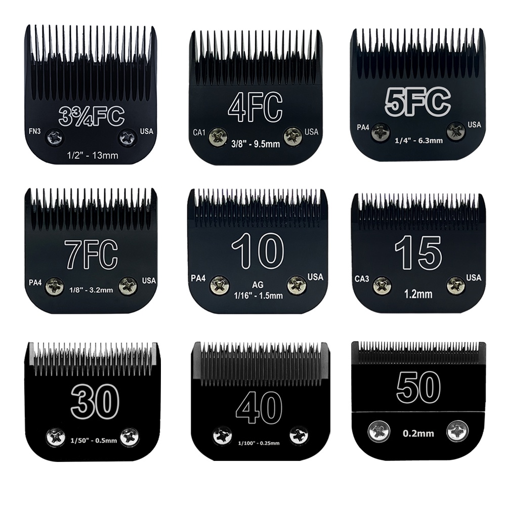 ชุดปัตตาเลี่ยนตัดขนสัตว์เลี้ยง สุนัข แบบสเตนเลส ถอดออกได้ สีดํา สําหรับ Andis Oster A5 Wahl KM10 Series