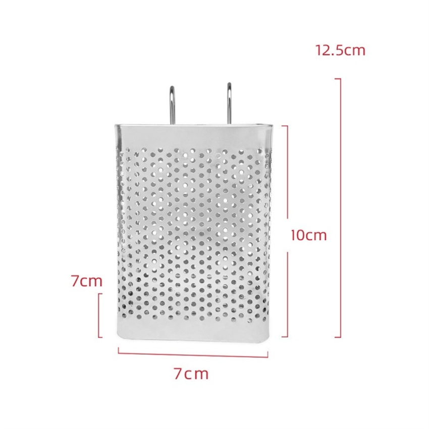 ตะกร้าตะเกียบ สเตนเลส แบบแขวน พร้อมตะขอ ระบายน้ํา สําหรับตากช้อนส้อม - รูปที่ 3