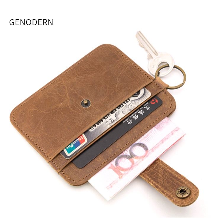 Genodern กระเป๋าใส่เหรียญ หนังวัวแท้ อเนกประสงค์ สไตล์เรโทร สําหรับผู้ชาย และผู้หญิง