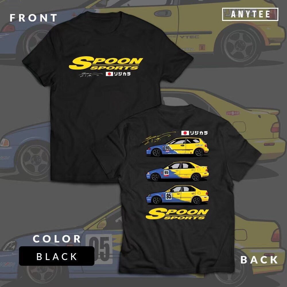 cotton Honda Civic Spoon Sports EG EK ESI JDM Japan Car Automotive T Shirt S-5XL ผ้าฝ้ายแท้