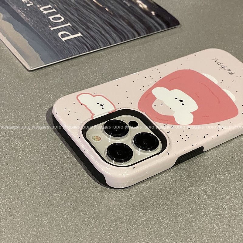 เคสโทรศัพท์มือถือ แบบสองชั้น ลายสุนัขกระเด็น สําหรับ iPhone11 12 13 14 15 12Promax 13Promax 14Pro 14Promax X XS XR UGMX