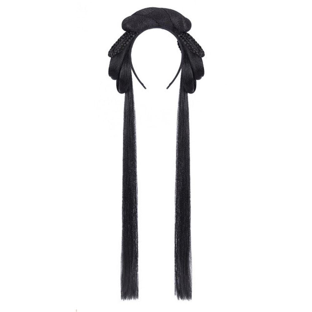 Jeremy1 ที่คาดผม วิกผมยาว สังเคราะห์ สไตล์ฮั่นฝู จีนโบราณ แบบดั้งเดิม มองไม่เห็น สําหรับผู้หญิง - รูปที่ 4