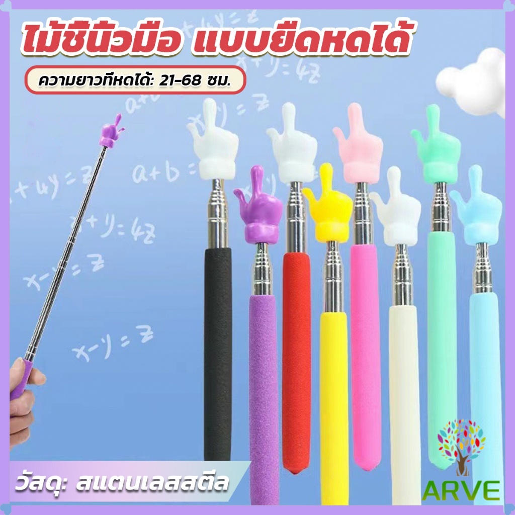 ARVE ไม้ชี้นิ้วมือ แบบยืดหดได้ ไม้ชี้อ่านหนังสือ กระดานดํา  Teaching Wand