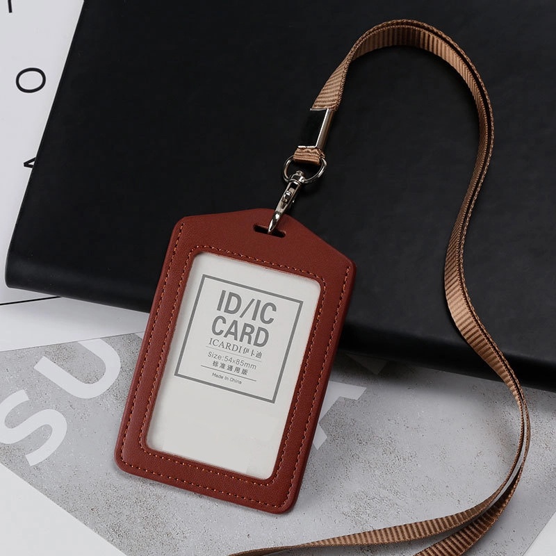 ที่ใส่บัตรแบบหนัง+สาย card holder สามารถใส่บัตรได้หน้าหลัง มีช่องใส่บัตร 2 ช่อง