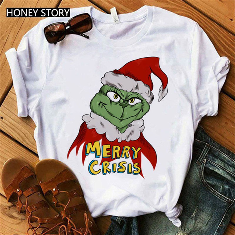 Funny Xmas Grinch T Shirt Men Women Cute Grinch Tshirt Unisex Kids White Tops Christmas Baby Boys Gi