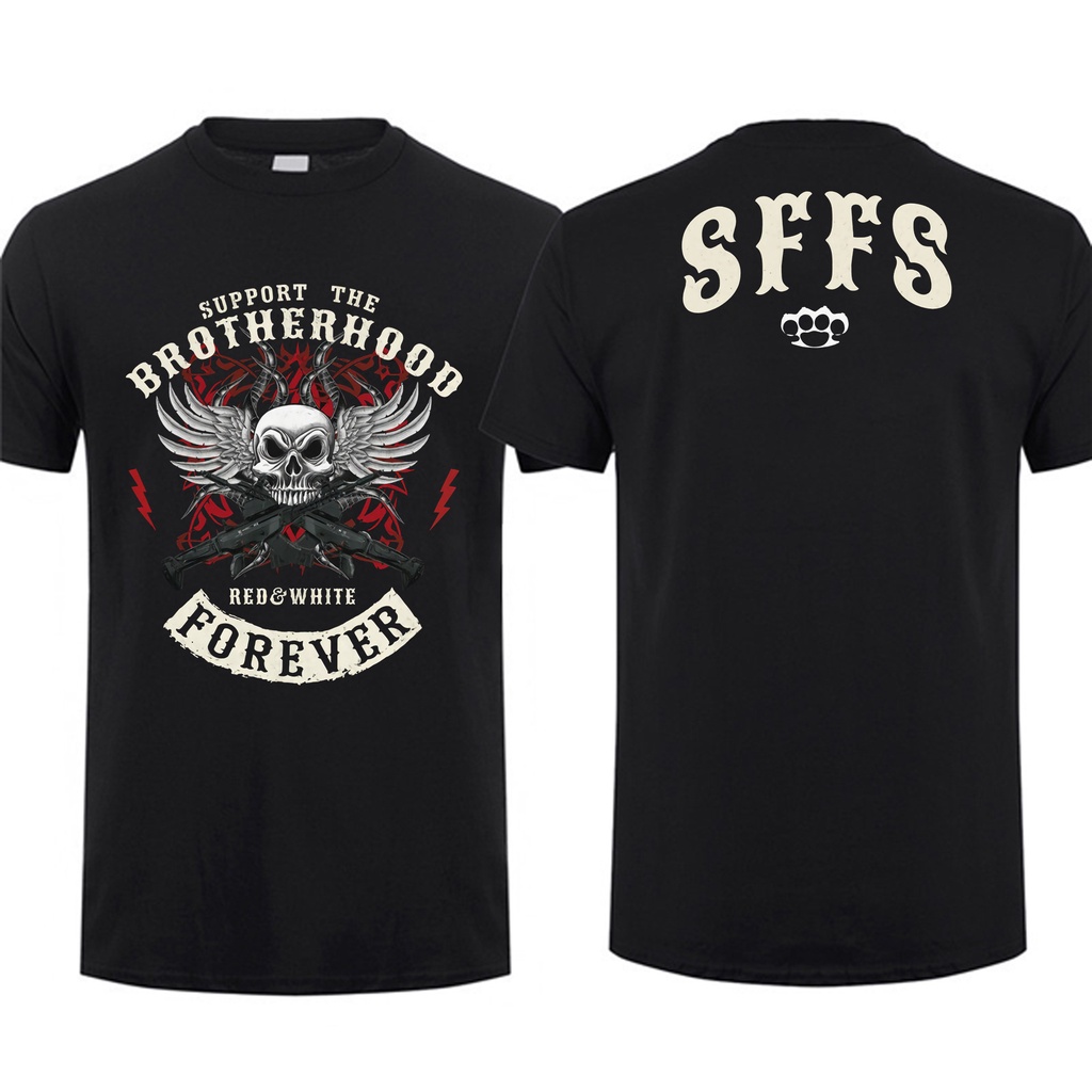 Amazing เสื้อยืดลําลอง แขนสั้น พิมพ์ลายกราฟฟิค Hells Angels รองรับ 81 Brotherhood โอเวอร์ไซซ์ แนวสตรีท สําหรับผู้ชาย ไซซ์ S-3XL
