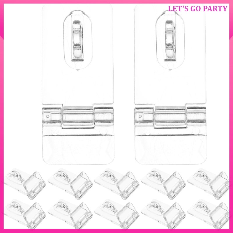 12 ชุดบานพับตู้ล็อคโปร่งใสอะคริลิคตู้ Hasp Latches กุญแจ uiran