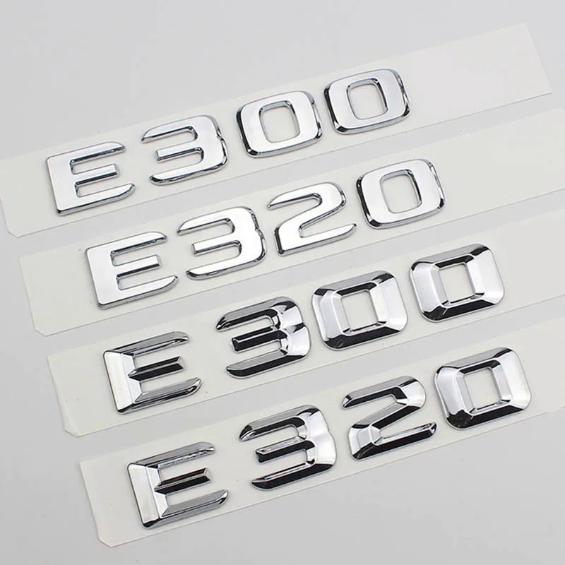 3d ABS Chrome Letters For Car Mercedes E43 E63 AMG E200 E220 E260 E300 E320 W213 W212 Logo Sticker T