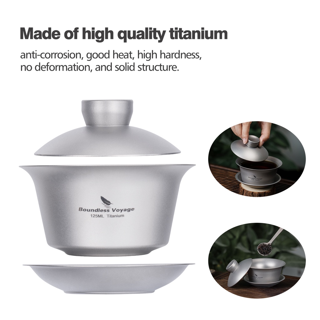 【Boundless Voyage】ไทเทเนียมฝาถ้วยชา ฝาผนังคู่ถ้วยชา