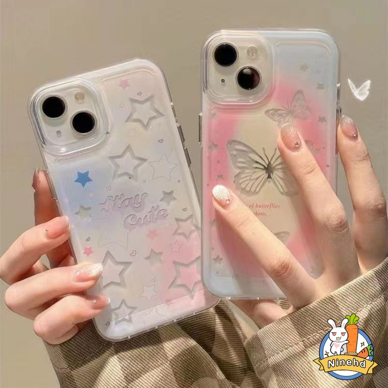 ใหม่ เคสโทรศัพท์มือถือ ซิลิโคน กันกระแทก ลายผีเสื้อ ดาว สําหรับ Samsung S21 FE S20 FE S22 S21 S20 Plus Ultra M14 Note 20 10 Plus M23 M33 M52 M53