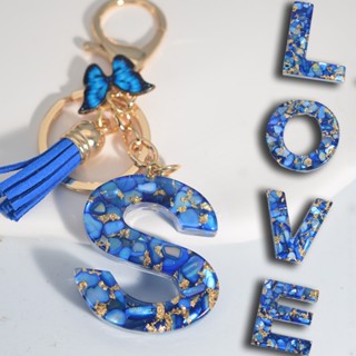 พวงกุญแจเรซิ่น รูปตัวอักษร ผีเสื้อน่ารัก เหมาะกับของขวัญ สํา…