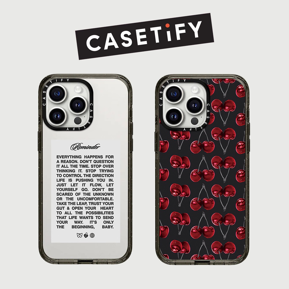 Drop proof glitter CASETIFY เคสโทรศัพท์สําหรับ iPhone 16promax 16pro Plus 15promax 15pro 14promax 13 13promax hard น่ารักเชอร์รี่สําหรับ 12promax เคส iPhone อัพเกรดคุณภาพสูงอย่างเป็นทางการ