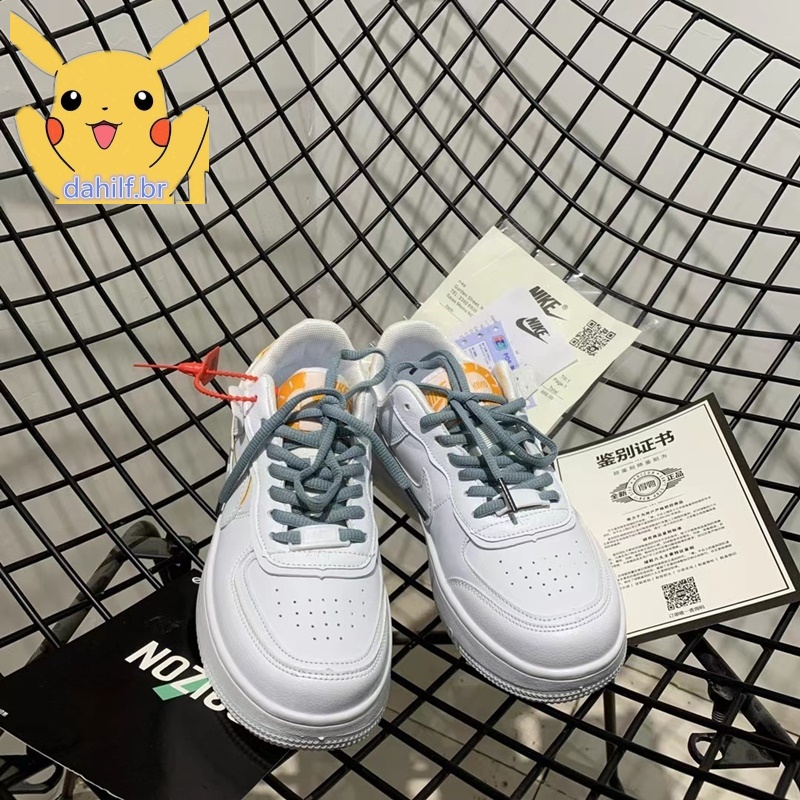[DU1] Nike Air Force 1 Macaron 36-40 Low-Cut Cushion Shoes สีขาวสีฟ้าสีส้ม High-Quality Combat รองเ