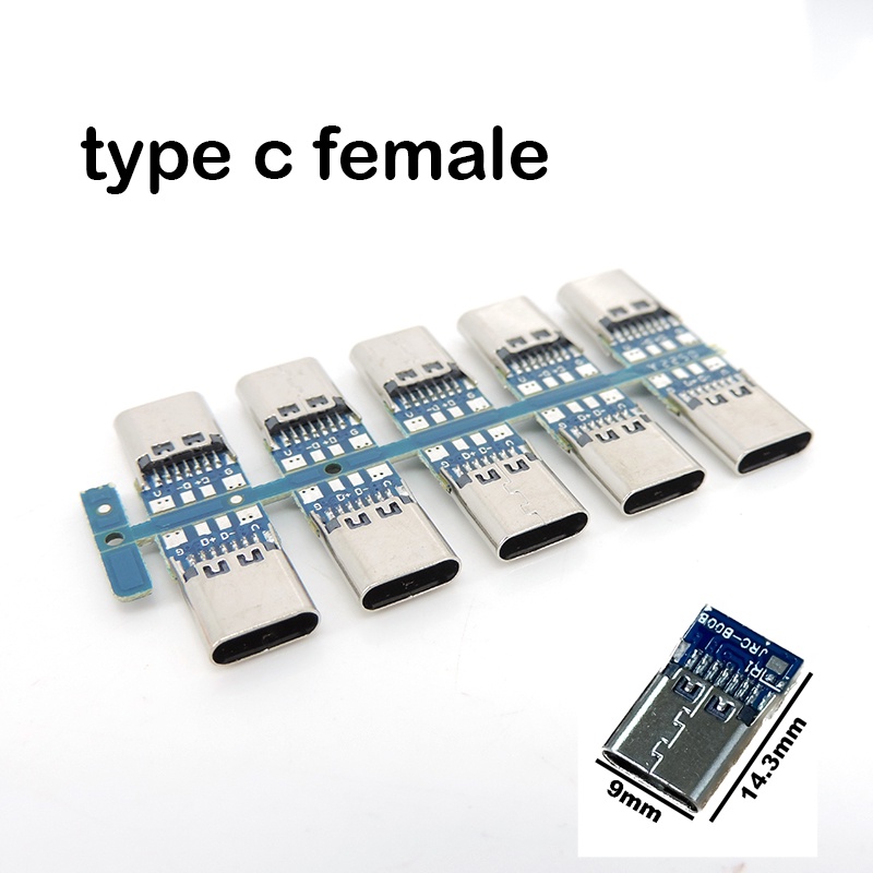 แจ็คเชื่อมต่อ usb 3.1 type c ตัวเมีย ปลั๊กตัวผู้ ตัวเมีย รองรับบอร์ด PCB DIY THH1
