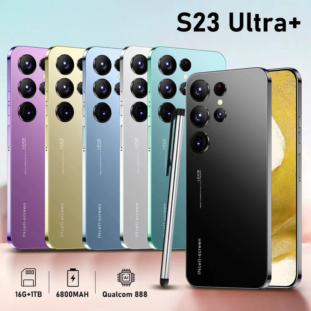 สมาร์ทโฟน หน้าจอขนาดใหญ่ S23 Ultra 6.8 นิ้ว ความคมชัดสูง Android ขายส่งจากโรงงานโดยตรง