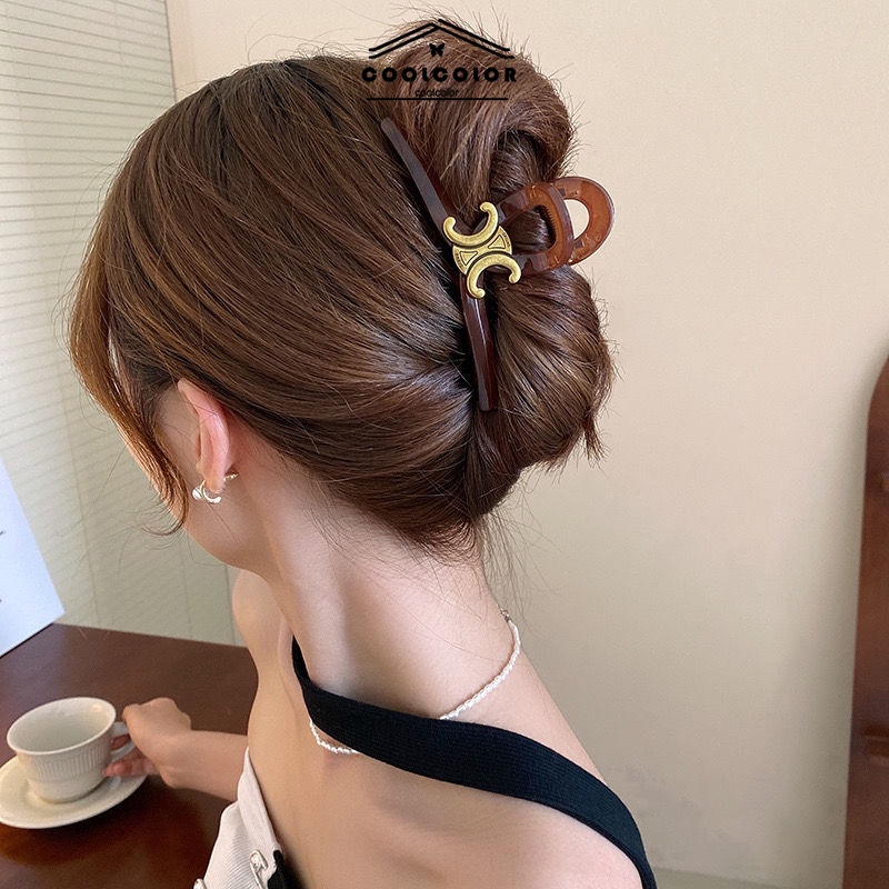ในไทย-ใหม่ กิ๊บติดผม,อะคริลิค รูปหัวฉลาม ขนาดใหญ่ สไตล์วินเทจ,เรียบง่าย,เครื่องประดับ สําหรับผู้หญิงcod