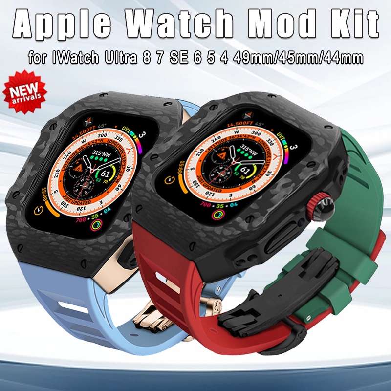 เคสคาร์บอนไฟเบอร์ หรูหรา สําหรับ Apple Watch Ultra 2 49 มม. 44 มม. 45 มม. Iwatch 9 8 7 6 SE 5 4