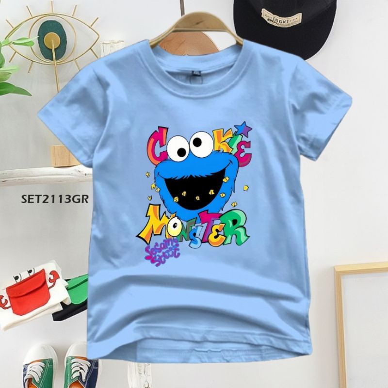Gk - เสื้อยืด ลาย Cookie Monster Distro สําหรับเด็กผู้ชาย ผู้หญิง (อายุ 2-10 ปี)