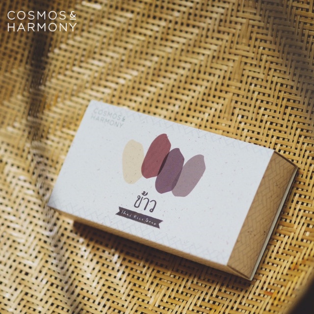 Cosmos & Harmony (50G X 4) คอสมอส แอนด์ ฮาร์โมนี่ ข้าวไทยไรซ์ โซพ Khao Thai Rice Soap Set (50G X 4)