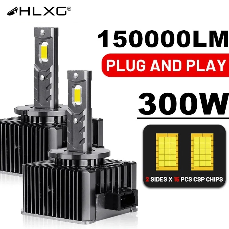 ไฟหน้า LED D1S D2S D4S HID D3S D5S D8S 2 ชิ้น 150000LM ชิป CSP สองด้าน D1R D2R D3R D4R 6500K 4300K ป