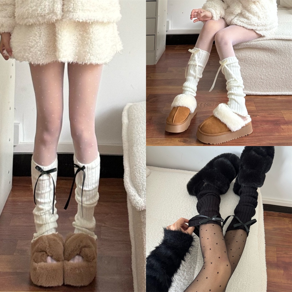 Y2k ถุงมือผ้าถัก แต่งโบว์น่ารัก สีชมพู สไตล์ญี่ปุ่น ฮาราจูกุ สําหรับผู้หญิง
