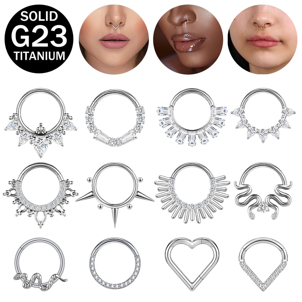 จิวจมูกไทเทเนียม G23 16G เจาะกระดูกอ่อน กระดูกอ่อน ต่างหูห่วง ขนาดเล็ก 8 มม. 1 ชิ้น