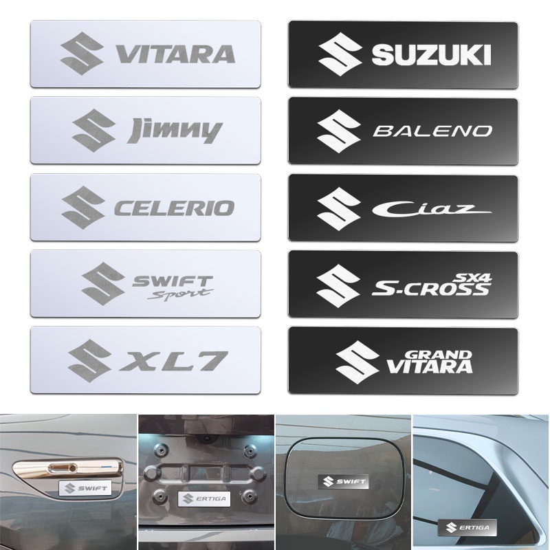 สติกเกอร์โลโก้โลหะ 3D 4 ชิ้น สําหรับ Suzuki Swift Sport Xl7 Vitara Jimny S-cross Sx4 Presso Ciaz Ertiga Celerio
