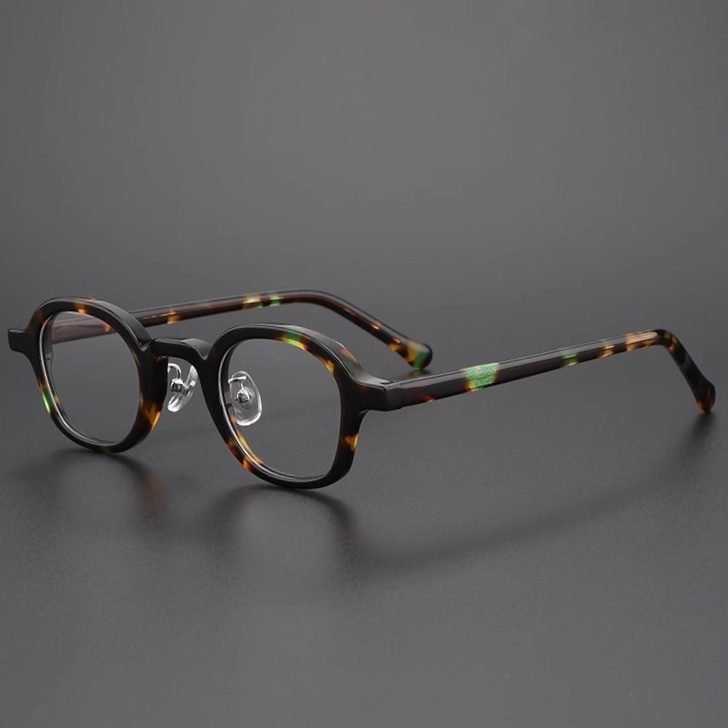 กรอบแว่นตาออปติคอล ทรงกลม อะซิเตทไฟเบอร์ กรอบเล็ก แว่นตาผู้ชาย ผู้หญิง ขอบหนา กรอบแว่นสายตาสั้น