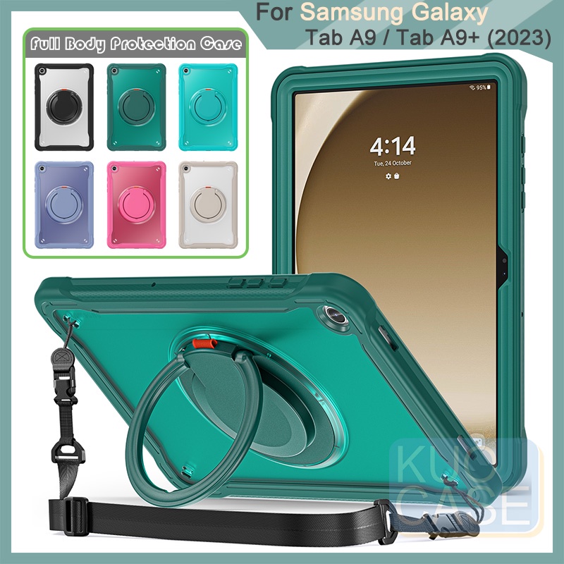 เคสแท็บเล็ต กันกระแทก ป้องกันเต็มเครื่อง 360 องศา สําหรับ Samsung Tab A9 8.7 นิ้ว X110 A9+ A9 Plus 11 นิ้ว X210° ฝาครอบมือจับ แบบหมุนได้