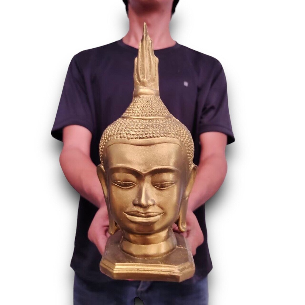 เศียรพระอู่ทอง สีทองเก่า วัดเขาพระศรีสรรเพชญาราม กว้าง 4นิ้ว สูง 9นิ้ว ช่วยให้ประสบความสำเร็จตามที่หวัง ขอได้ทุกเรื่อง