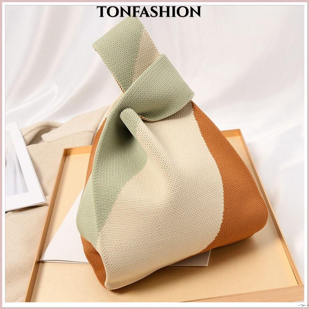 Tonfashion กระเป๋าถือ กระเป๋าสะพายไหล่ ผ้าถัก ออกแบบเฉพาะ สําหรับผู้หญิง