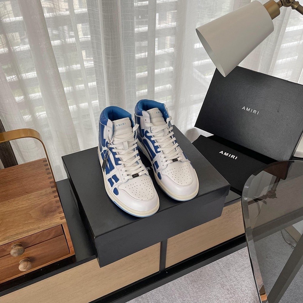 2022 รองเท้าลำลองใหม่ผู้ชายและผู้หญิงแฟชั่นแคทวอล์เย็บสีรองเท้าผ้าใบระบายอากาศ amiriแท้