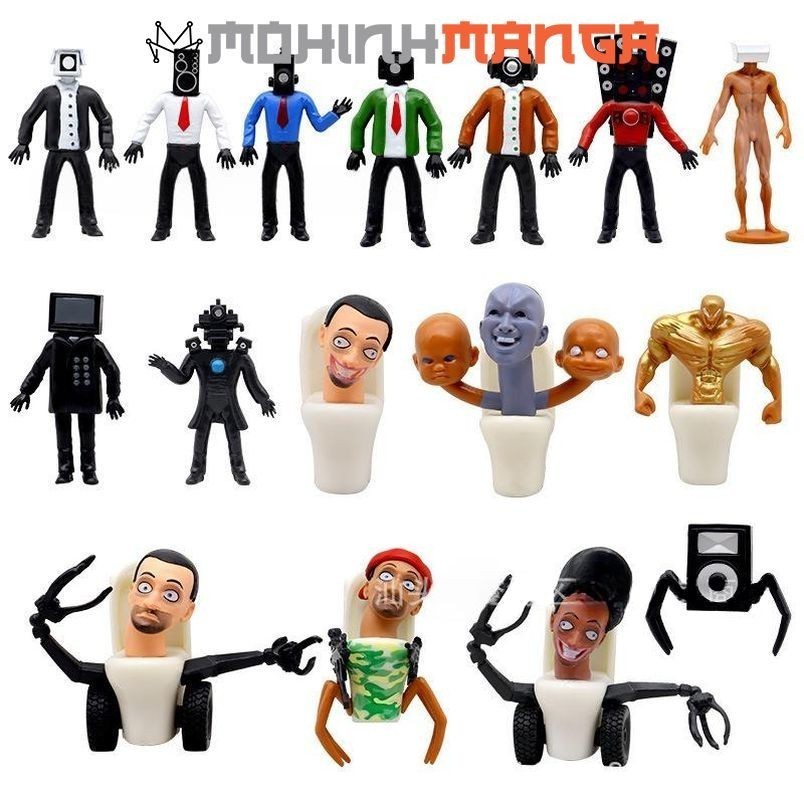 Skibidi Toilet Man รุ่น V2 ตัวการ์ตูน TV Man Toilet TV Game Set ของเล่นเด็กสําหรับเด็ก