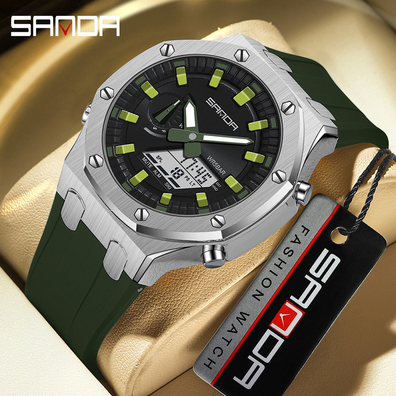 Sanda Oak นาฬิกาข้อมืออิเล็กทรอนิกส์ กันน้ํา อเนกประสงค์ สําหรับผู้ชาย SD3309-2