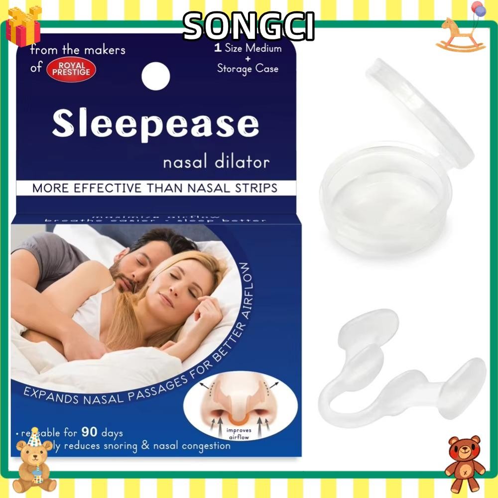 Songci คลิปจมูกซิลิโคน, Sleepease ปรับปรุง Sleeping Rhinitis Anti Snoring คลิปจมูก, นํากลับมาใช้ใหม่แบบพกพาหยุด Snore คลิปจมูกยืดหยุ่น
