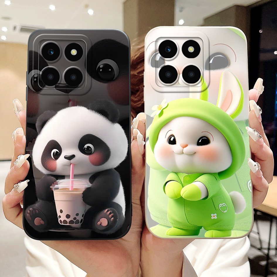 สําหรับ Honor X6a กรณี WDY-LX1 WDY-LX2 กันกระแทกน่ารักการ์ตูน Panda กระต่ายซิลิโคนนุ่ม Matte สําหรับ