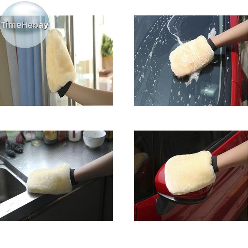 Timehebay ไมโครไฟเบอร์ Soft Auto ล้างรถถุงมือทําความสะอาดถุงมือทําความสะอาดรถยนต์ Polish Washer Care ผลิตภัณฑ์ความงามอุปกรณ์ล้างรถ EN