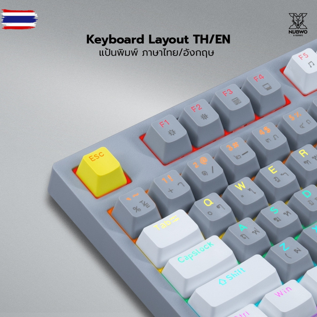 คีอร์ดเกมมิ่ง NUBWO THANATOS X802 Mini RGB Mechanical Keyboard 97 Keys คีอร์ดเมคานิคอล ประกัน 2 year
