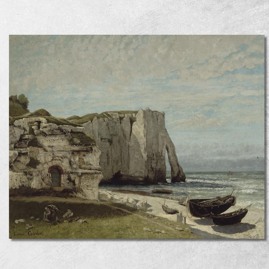 The Etretat Cliffs After The Storm Gustave Courbet, cg168 ภาพพิมพ์บนผ้าใบแคนวาส