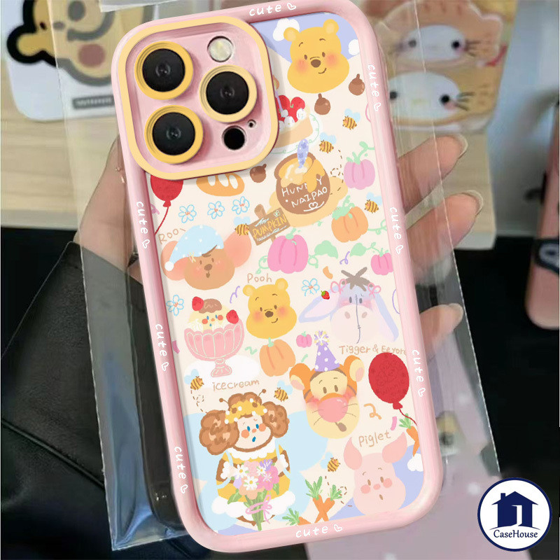 เคสนิ่มลายการ์ตูนหมีพูห์สีชมพู เข้ากันได้กับ VIVO Y17s Y20 Y21 Y12i Y12s Y15 Y16 Y21s Y12 Y22 Y11 Y15s Y30 Y78 Y35 Y27