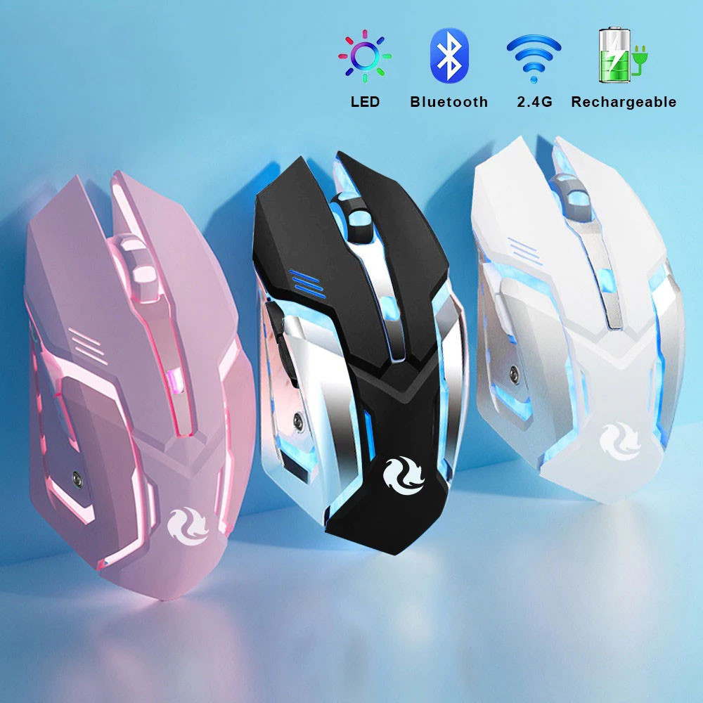 เมาส์เกมมิ่งไร้สาย บลูทูธ 2400DPI 5 ปุ่ม เสียงเงียบ สําหรับ PC แล็ปท็อป คอมพิวเตอร์