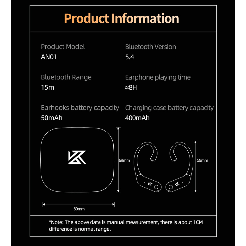 Kz AN01 ไร้สายอัพเกรดหูตะขอสาย ANC ตัดเสียงรบกวนบลูทูธ 5.4 C-Pin LDAC HD เสียงถอดรหัสเข้ากันได้