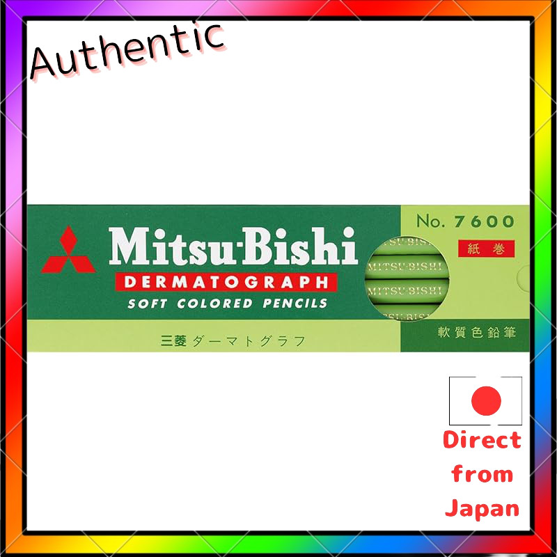 Mitsubishi Pencil Colored Pencil Oil-Based Dermograph No. 7600 Light Green 1 Dozen K7600.5