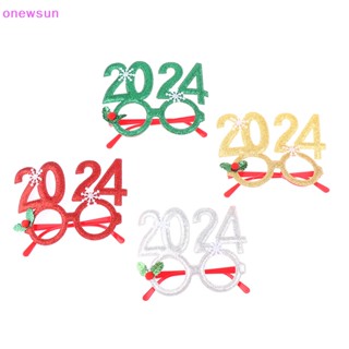 Onew กรอบแว่นตา พร็อพถ่ายรูป ลาย Merry Christmas ปีใหม่ 2024 สําหรับตกแต่งปาร์ตี้คริสต์มาส 1 ชิ้น