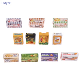 Fstyzx คุ้กกี้จําลอง พร้อมกล่อง ขนาดมินิ สําหรับตกแต่งบ้านตุ๊กตา 1/12 FY