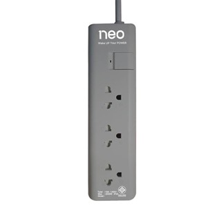 NEO ปลั๊กไฟ (มอก.) 3 ช่อง รุ่น 1133 สีเทา